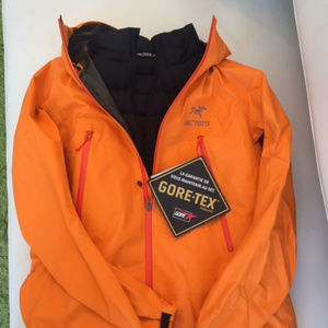 2 coats - Arc'teryx Orange Goretex &Black Down NEW - WOMENS